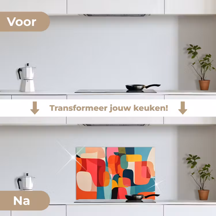 Spatscherm keuken - Vormen - Kleurrijk - Abstract - Vlakken — 3