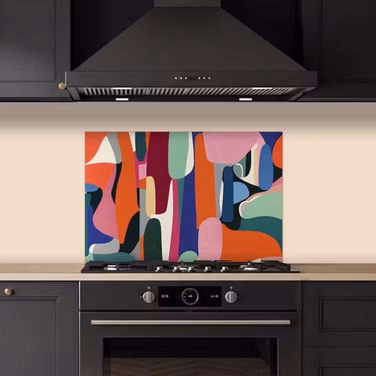 Spatscherm keuken - Vormen - Ritmisch - Kleuren - Abstract — 2