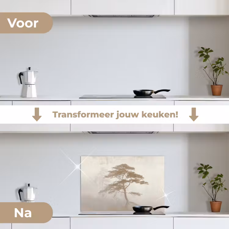 Spatscherm keuken - Boom - Oosterse stijl - Landschap — 3