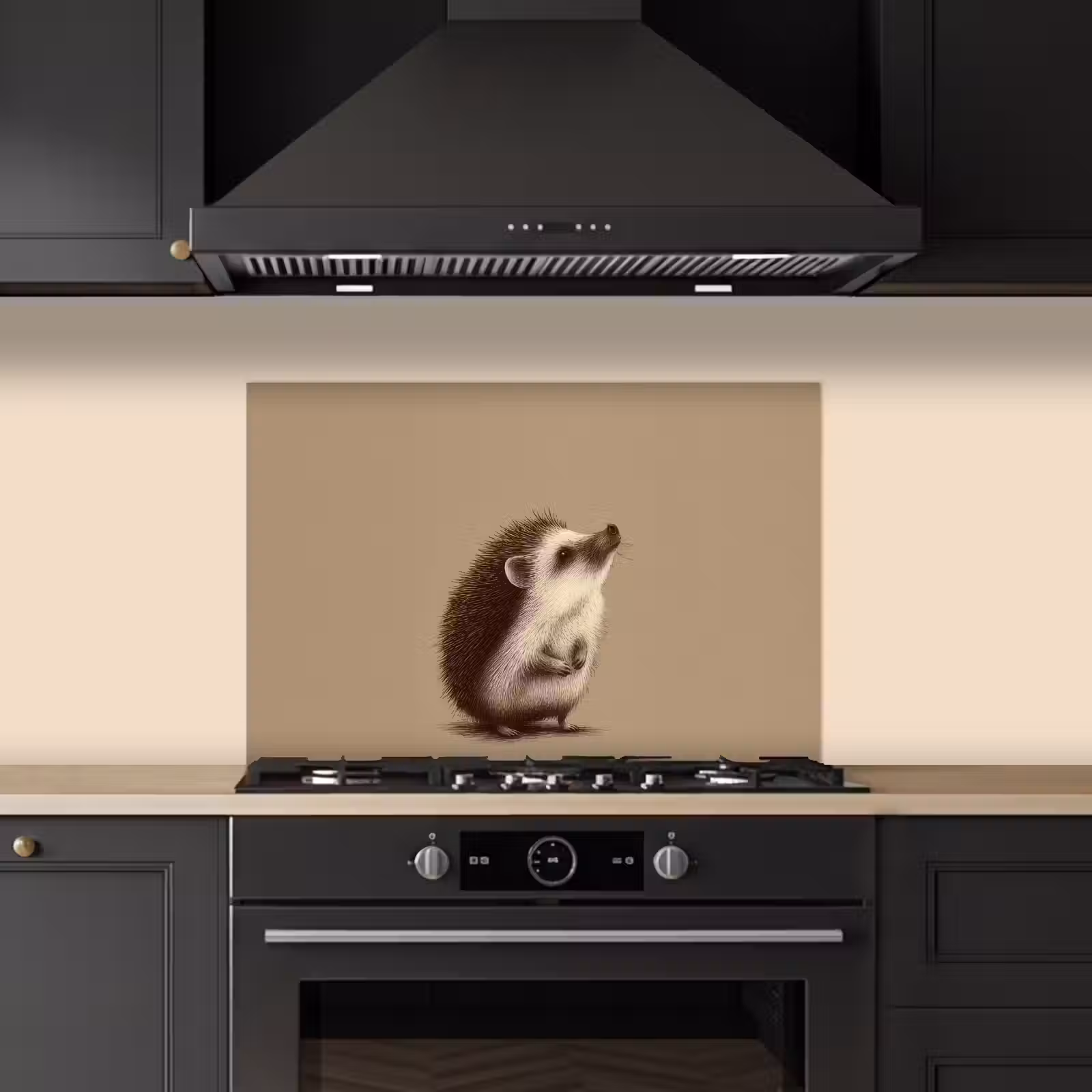 Spatscherm keuken - Egel - Snuitje - Bruin - Stekels — 1