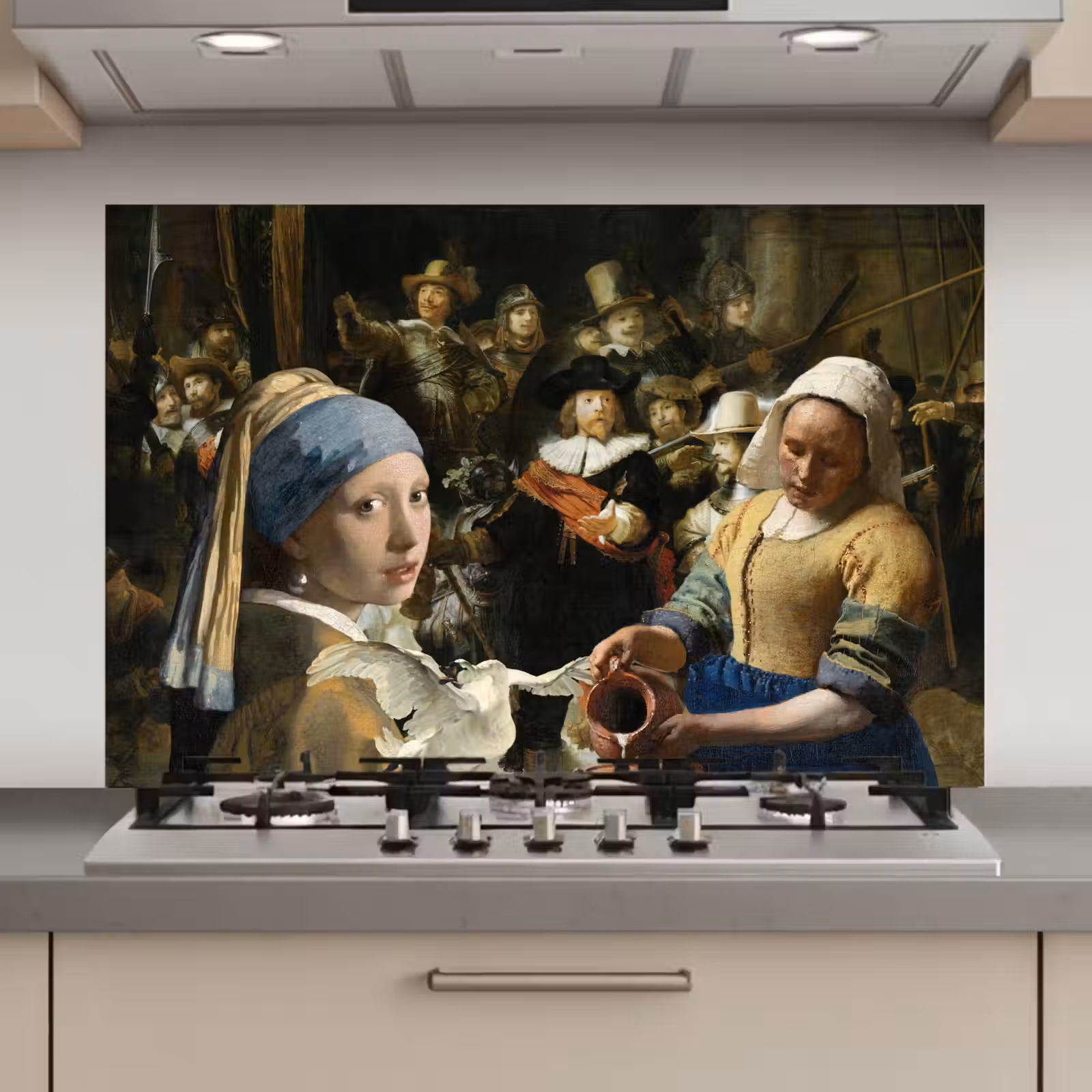 Spatscherm keuken - Schilderij - Oude Meesters - Zwaan — 1