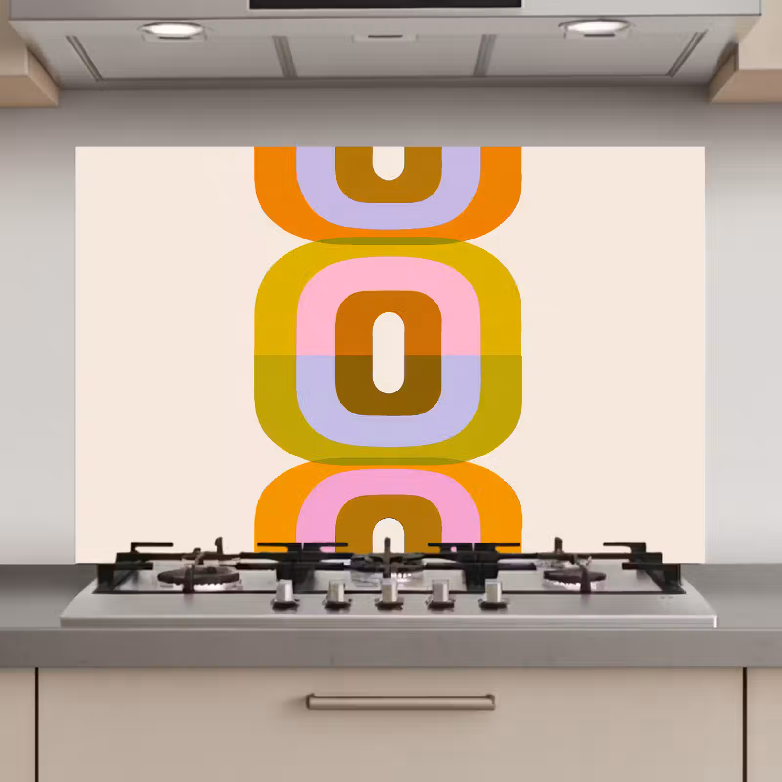 Spatscherm keuken - Stapel - Vormen - Geblokt - Oranje — 1