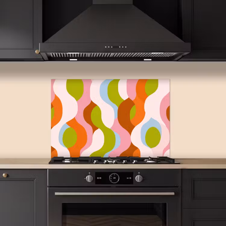 Spatscherm keuken - Abstract - Vormen - Roze — 2