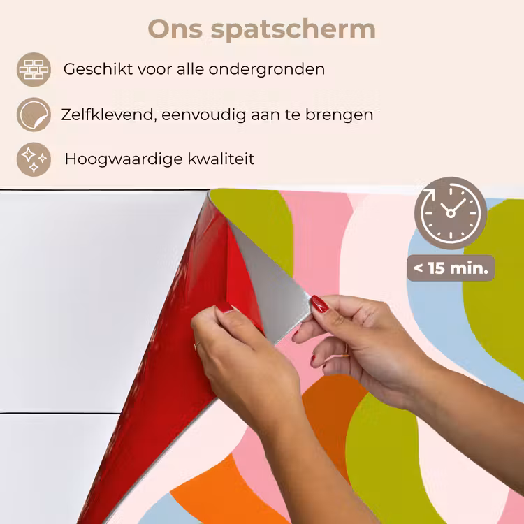 Spatscherm keuken - Abstract - Vormen - Roze — 4