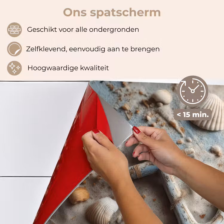Spatscherm keuken - Anker - Hout - Schelpen - Zand — 4