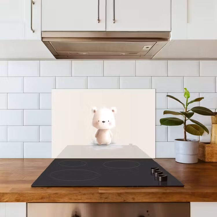 Spatscherm keuken - Beertje - Sneeuwvlokje - Wit - Pluizig — 5
