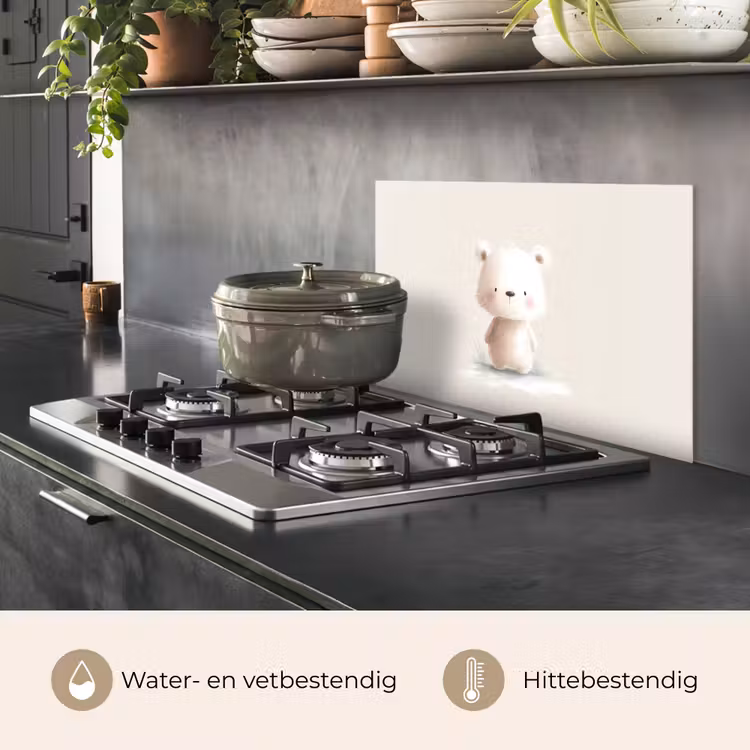 Spatscherm keuken - Beertje - Sneeuwvlokje - Wit - Pluizig — 6