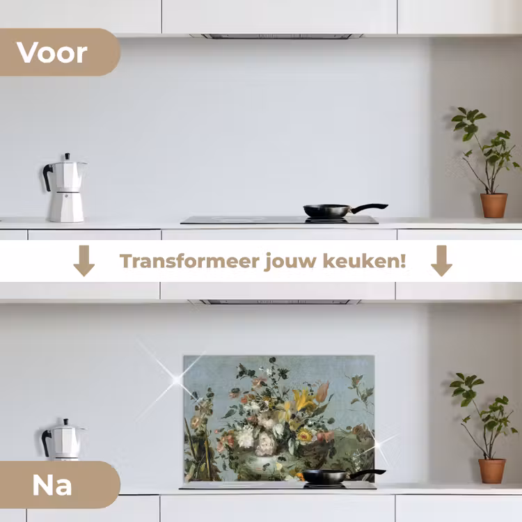 Spatscherm keuken - Bloemen - Oude Meesters - Olieverf — 3