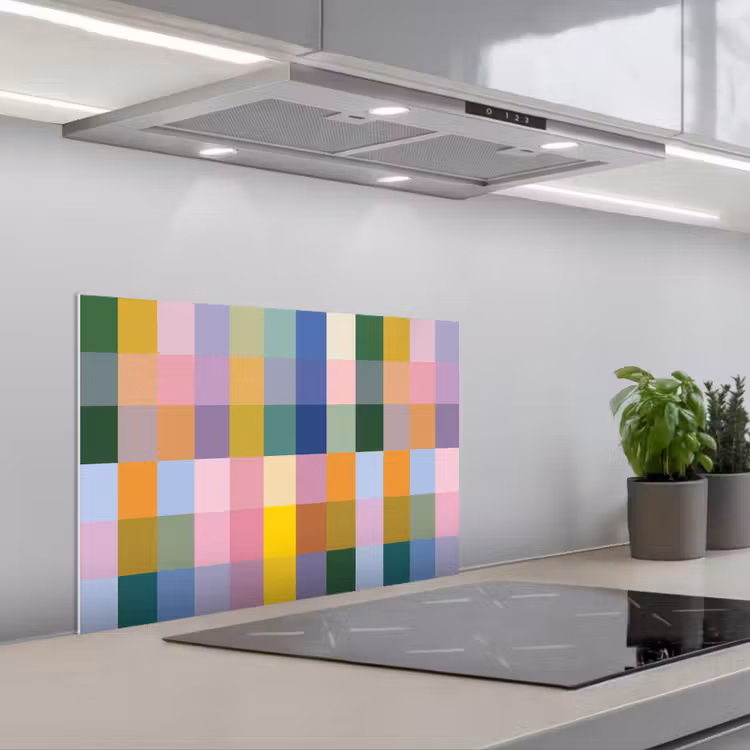 Spatscherm keuken - Blokken - Patroon - Gekleurd — 5