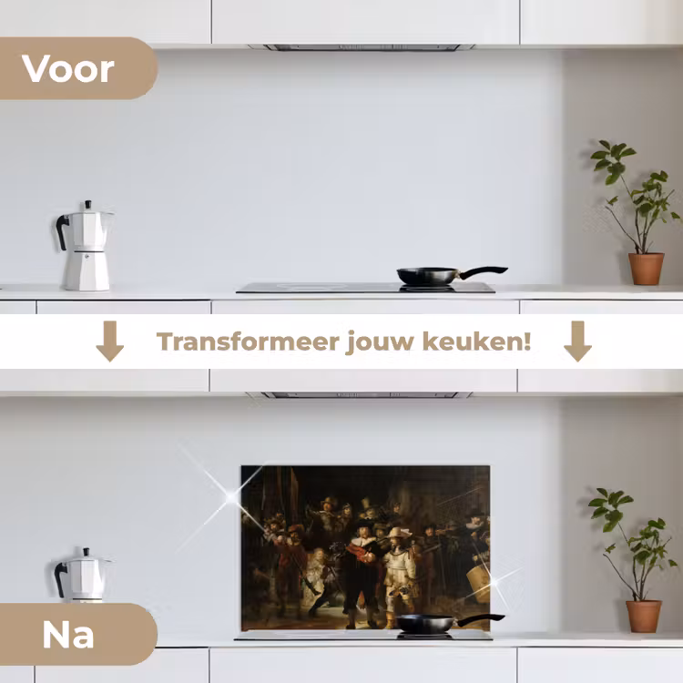 Spatscherm keuken - De Nachtwacht - Kunst - Oude meesters - Rembrandt — 3