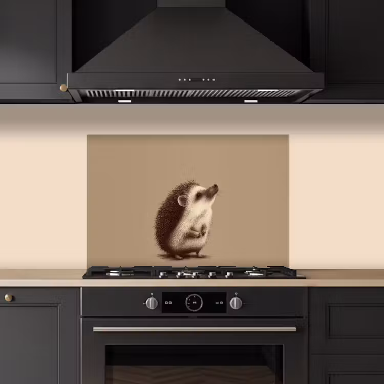 Spatscherm keuken - Egel - Snuitje - Bruin - Stekels — 1