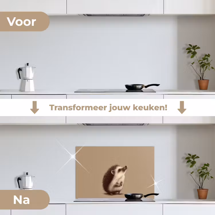 Spatscherm keuken - Egel - Snuitje - Bruin - Stekels — 2