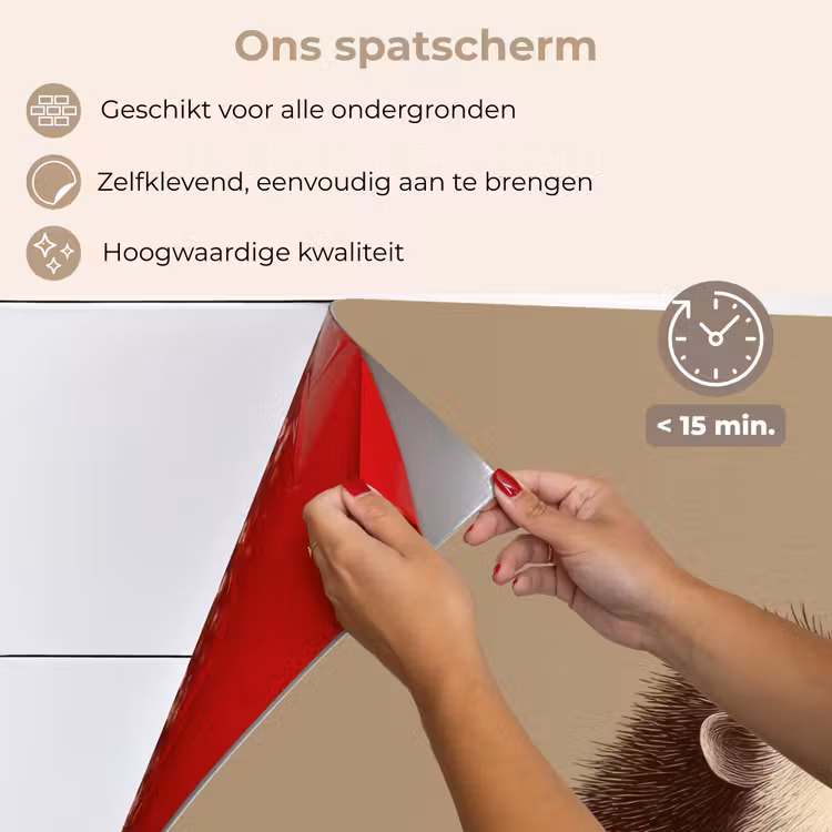 Spatscherm keuken - Egel - Snuitje - Bruin - Stekels — 3
