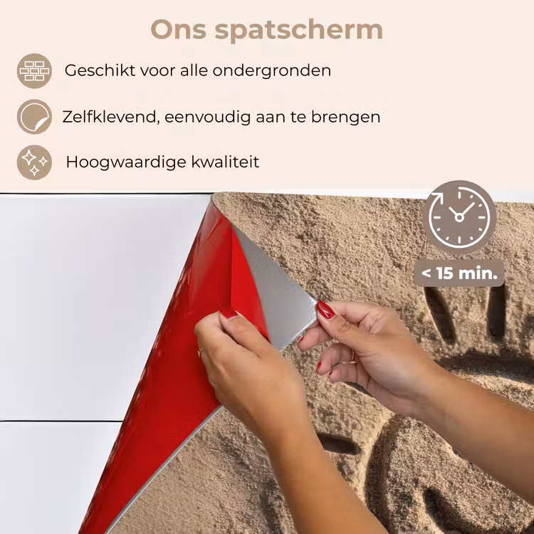 Spatscherm keuken - Gezichtje - Zon - Zand - Getekend — 4