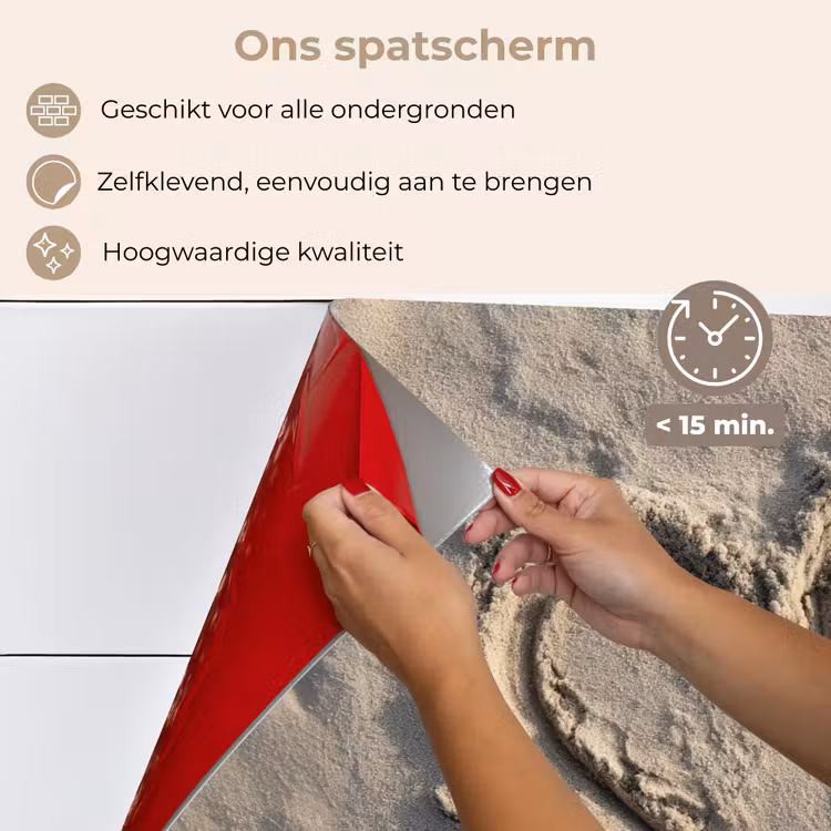 Spatscherm keuken - Hartvorm - Getekend - Beige - Zand — 4