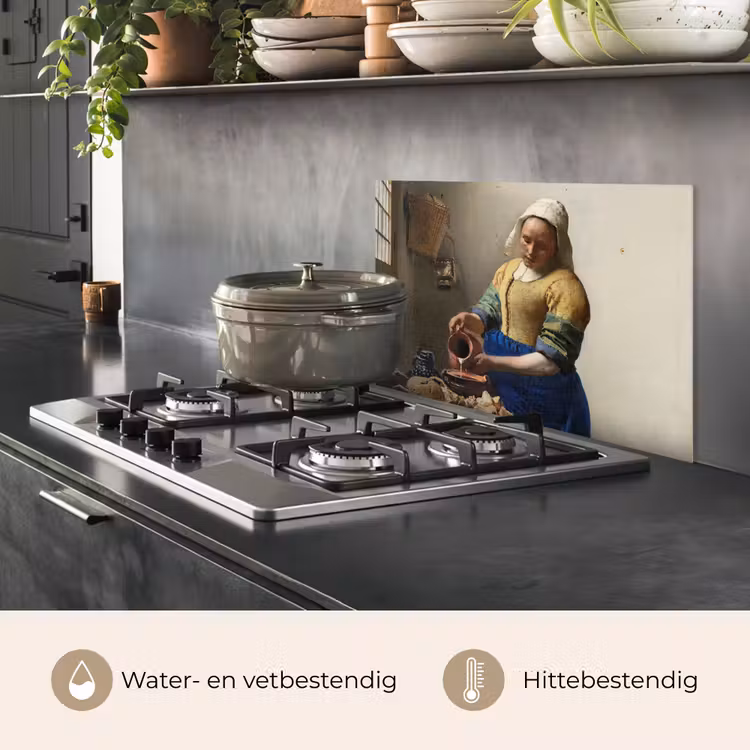 Spatscherm keuken - Het melkmeisje - Schilderij van Johannes Vermeer — 7