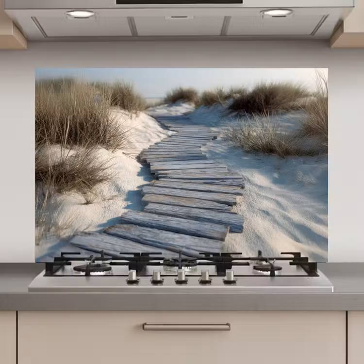 Spatscherm keuken - Pad - Planken - Duinen - Gras — 1