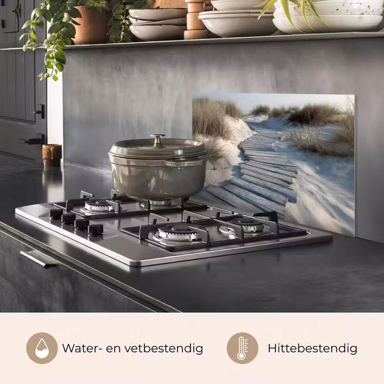 Spatscherm keuken - Pad - Planken - Duinen - Gras — 7