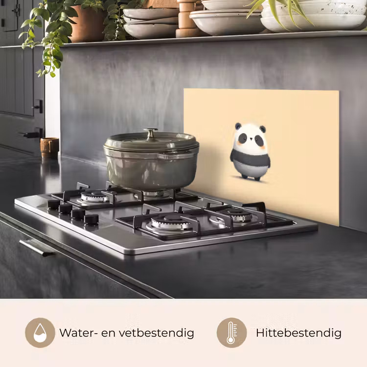 Spatscherm keuken - Panda - Beige - Minimalistisch — 6