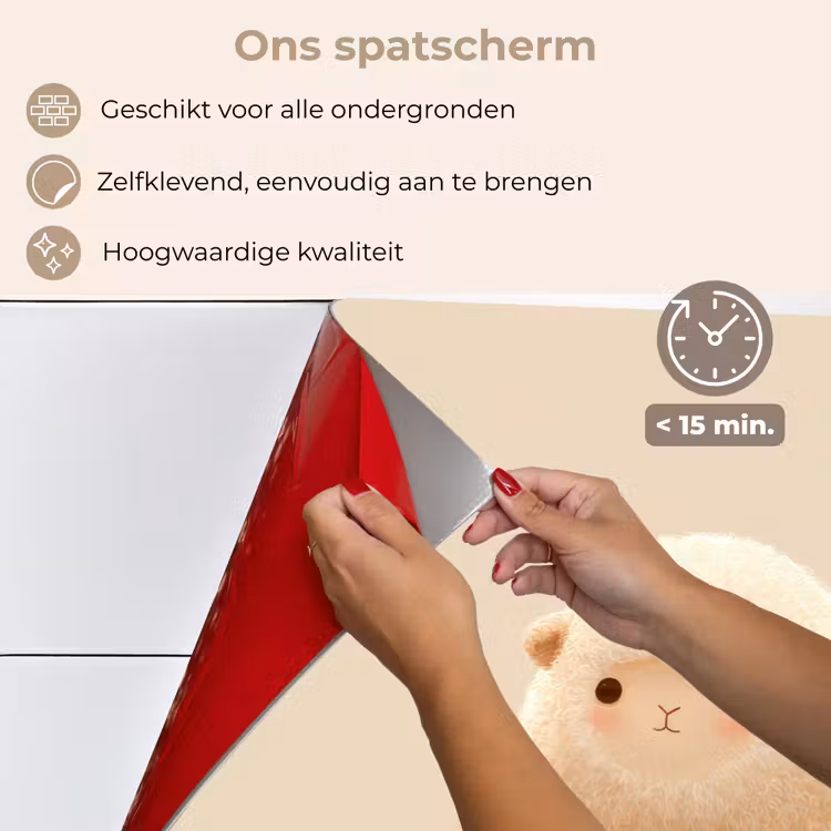 Spatscherm keuken - Schaap - Beige - Bloemen — 3