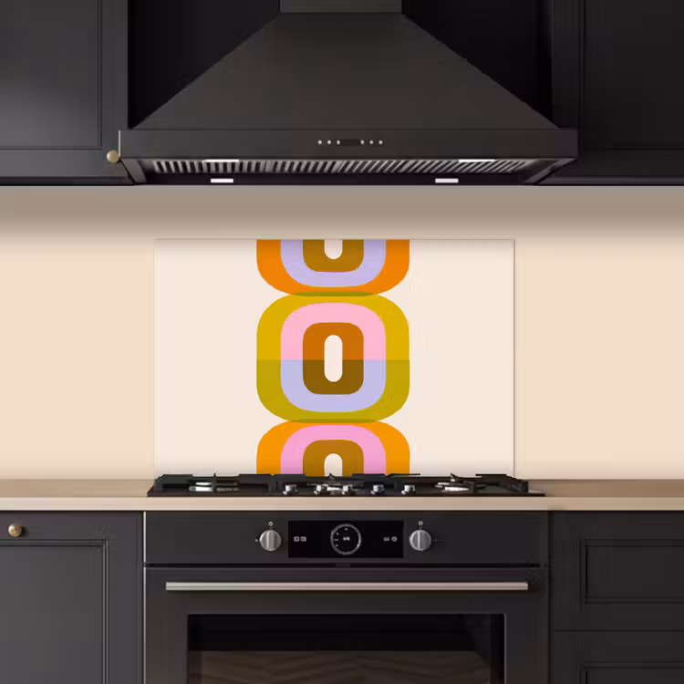 Spatscherm keuken - Stapel - Vormen - Geblokt - Oranje — 2