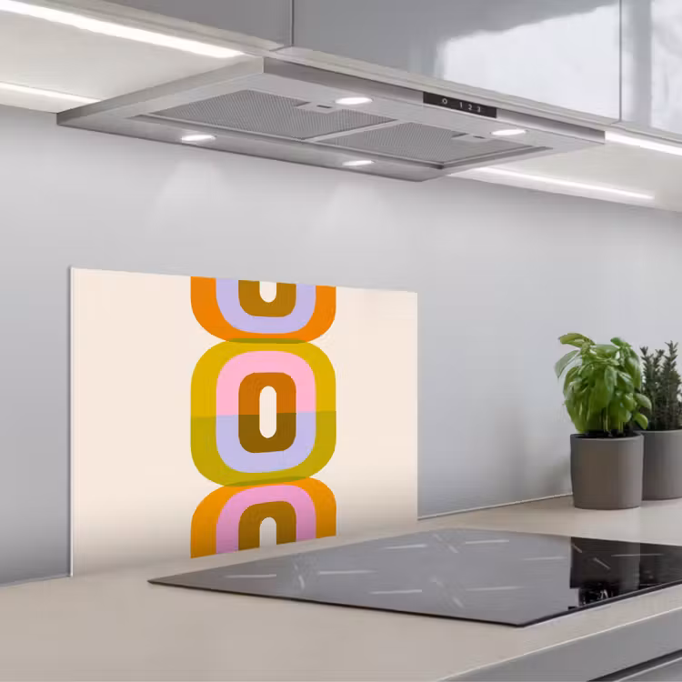 Spatscherm keuken - Stapel - Vormen - Geblokt - Oranje — 5