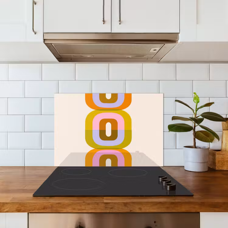 Spatscherm keuken - Stapel - Vormen - Geblokt - Oranje — 6