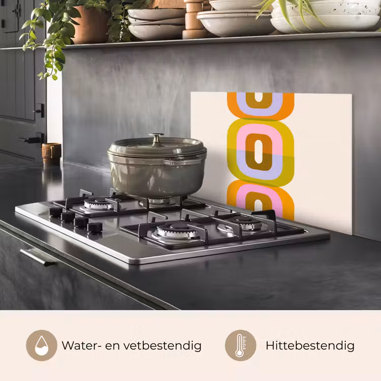 Spatscherm keuken - Stapel - Vormen - Geblokt - Oranje — 7