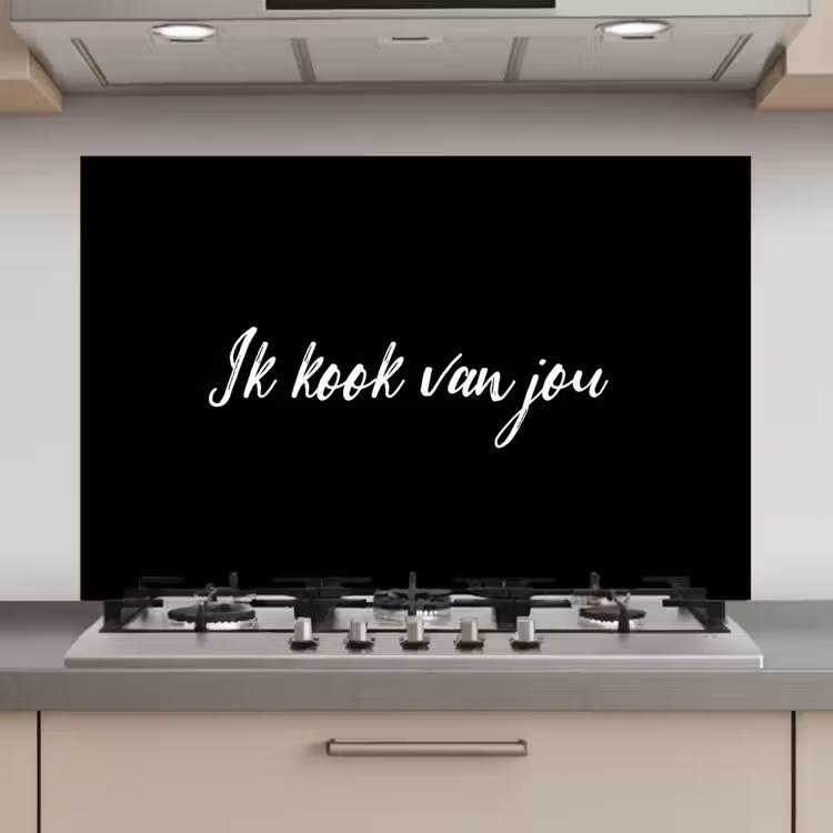 Spatscherm keuken - Quotes - Spreuken - Ik kook van jou - Liefde - Partner — 1