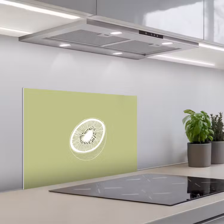 Spatscherm keuken - Kiwi - Lijntekening - Minimalistisch - Groen — 5