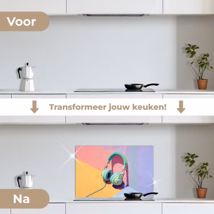 Spatscherm keuken - Koptelefoon - Mintgroen - Draad — 3