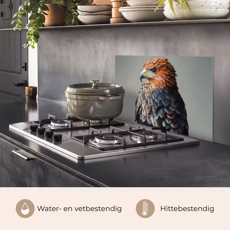 Spatscherm keuken - Vogel - Realistisch - Veren - Bruin — 7
