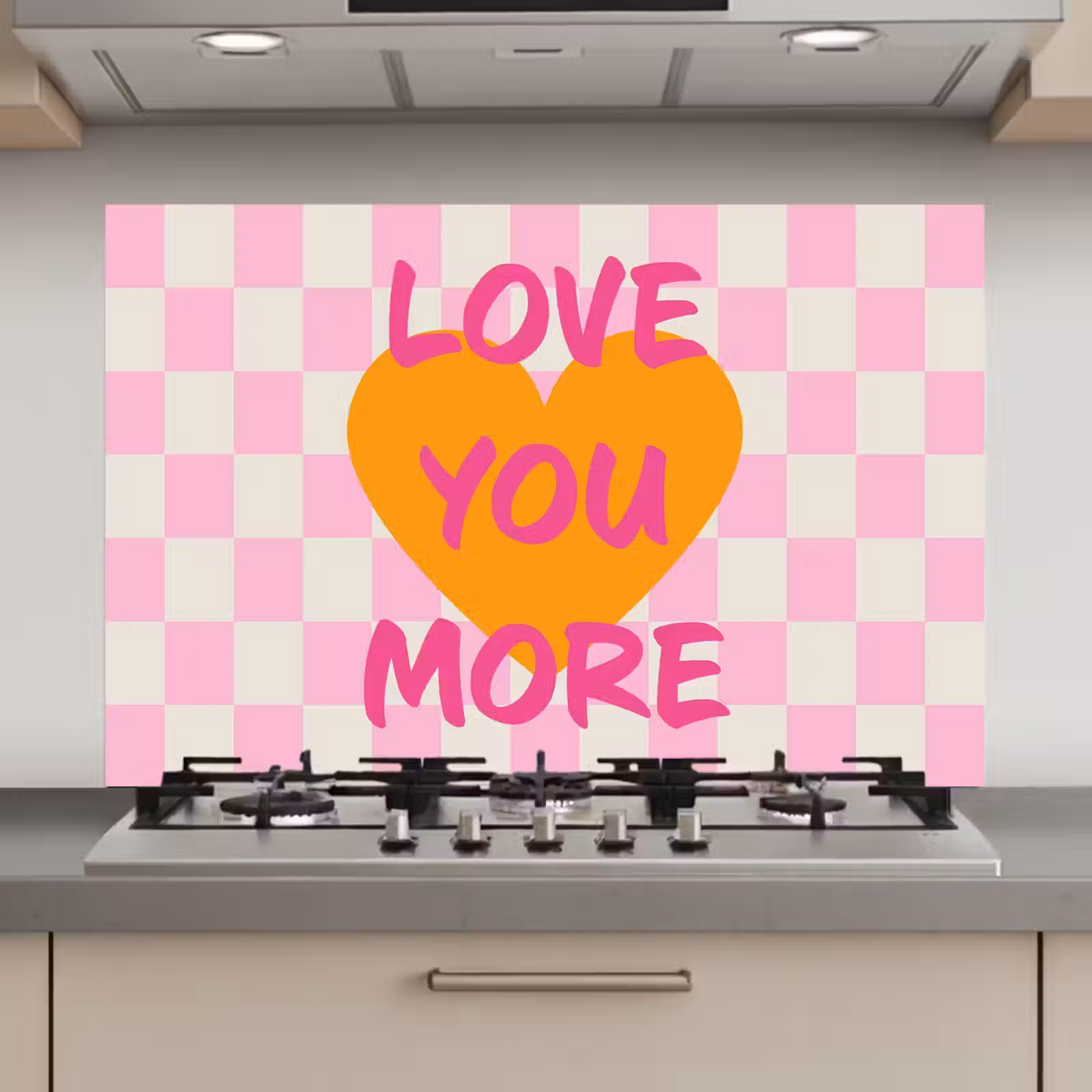 Keuken achterwand - Valentijn - Love - Roze - Oranje — 1