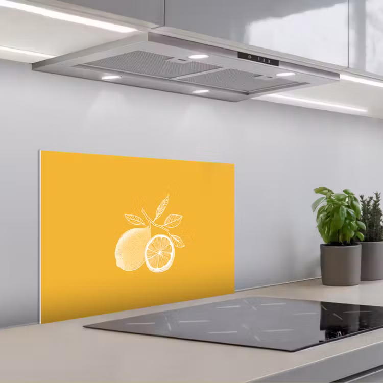 Spatscherm keuken - Citroenen - Illustratie - Minimalistisch - Geel — 5