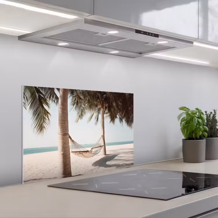 Spatscherm keuken - Hangmat - Palmbomen - Strand - Zee — 5