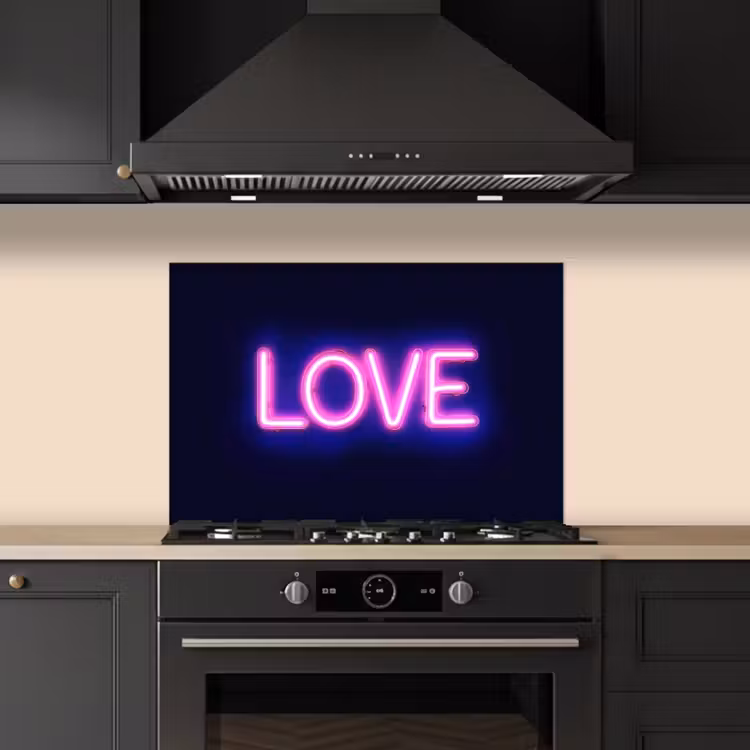 Spatscherm keuken - Neon - Love - Valentijn — 2