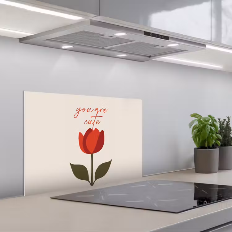 Spatscherm keuken - Roos - Rood - Bloem - Valentijn — 5