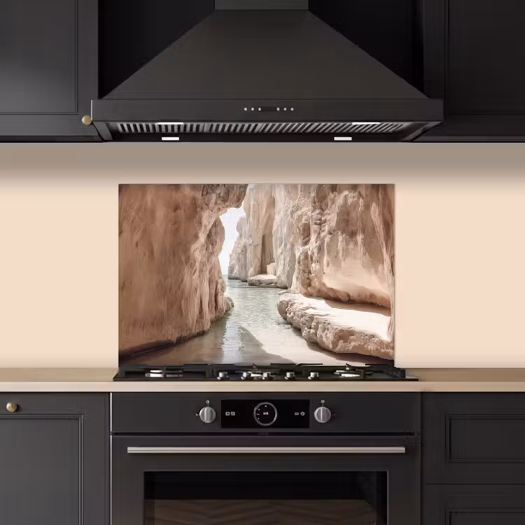 Spatscherm keuken - Rotsen - Zee - Zand - Kloof — 2
