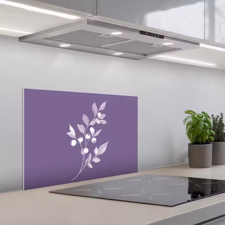 Spatscherm keuken - Tak - Sierlijk - Bladeren - Minimalistisch — 5