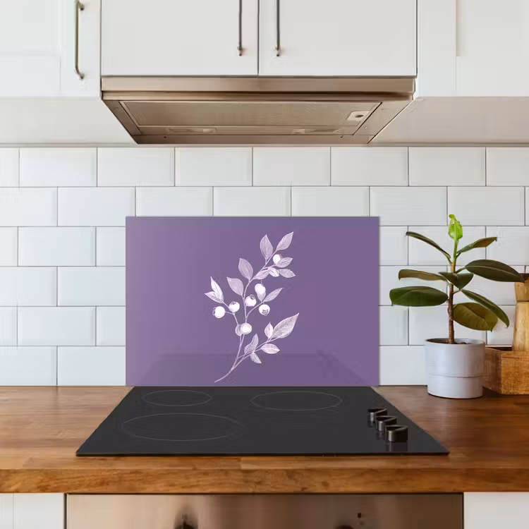 Spatscherm keuken - Tak - Sierlijk - Bladeren - Minimalistisch — 6