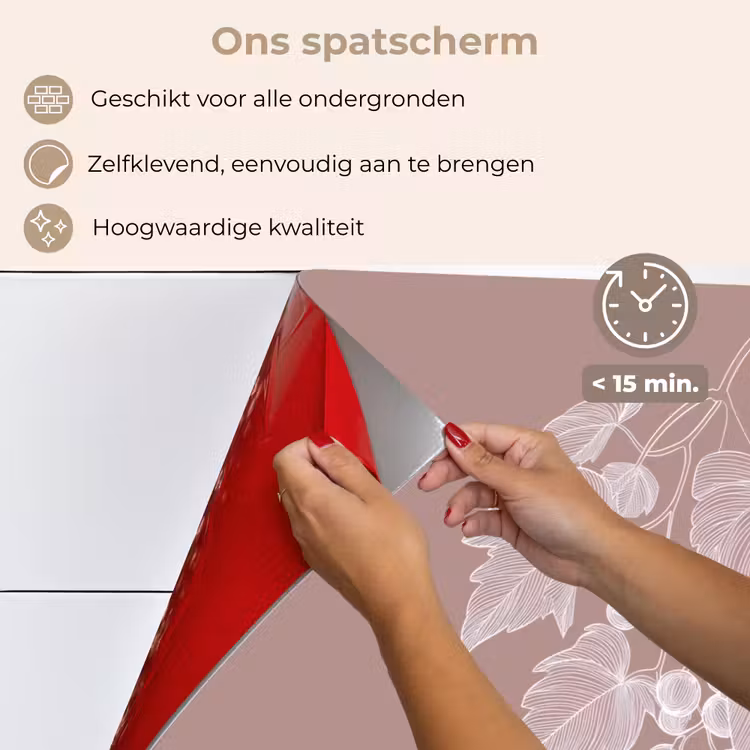 Spatscherm keuken - Tros - Druiven - Illustratie - Bladeren — 4