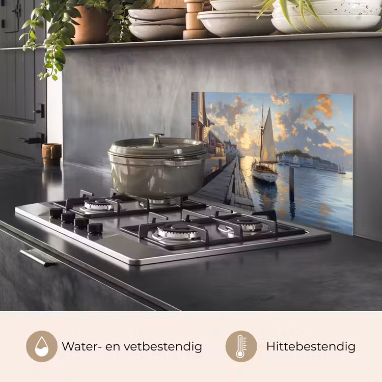 Spatscherm keuken - Zeilboot - Zon - Pier - Hout — 7