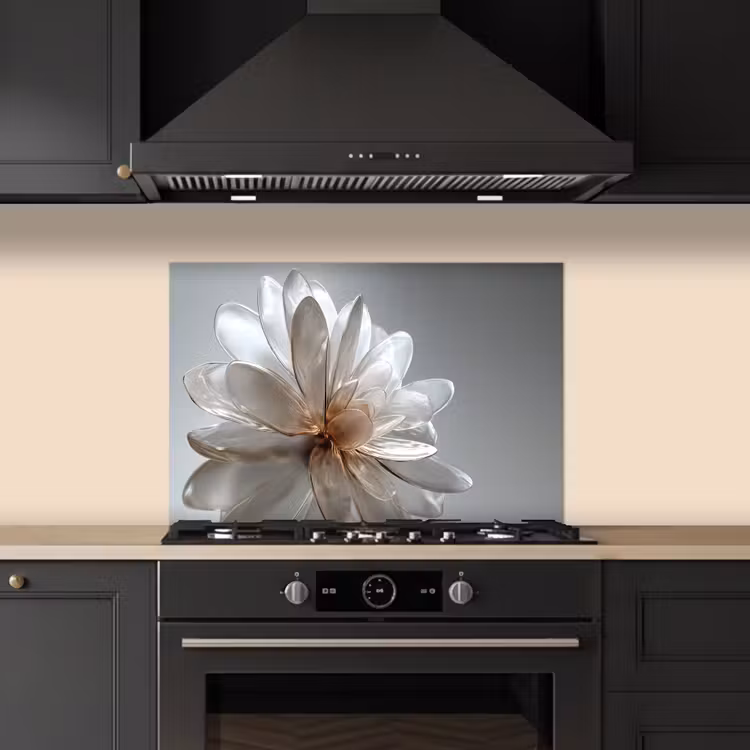 Spatscherm keuken - Bloem - Wit - Neutraal — 2