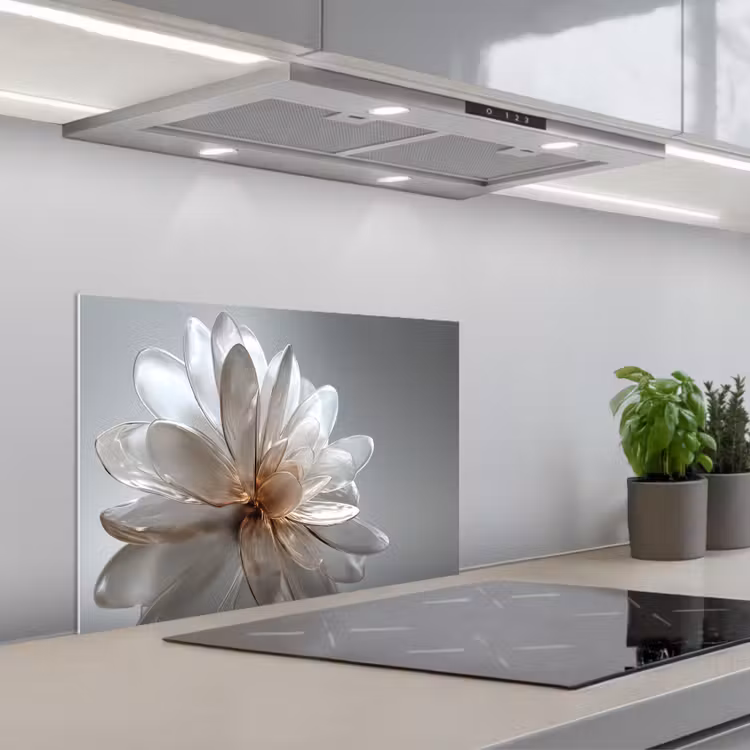 Spatscherm keuken - Bloem - Wit - Neutraal — 5