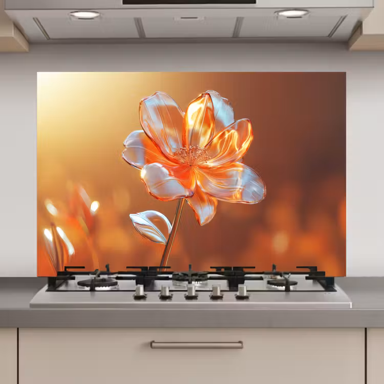 Spatscherm keuken - Glazen - Bloem - Zonlicht — 1