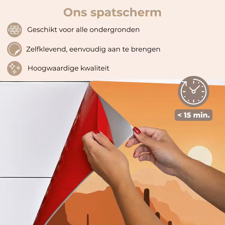 Spatscherm keuken - Landschap - Woestijn - Cactussen - Zon — 4
