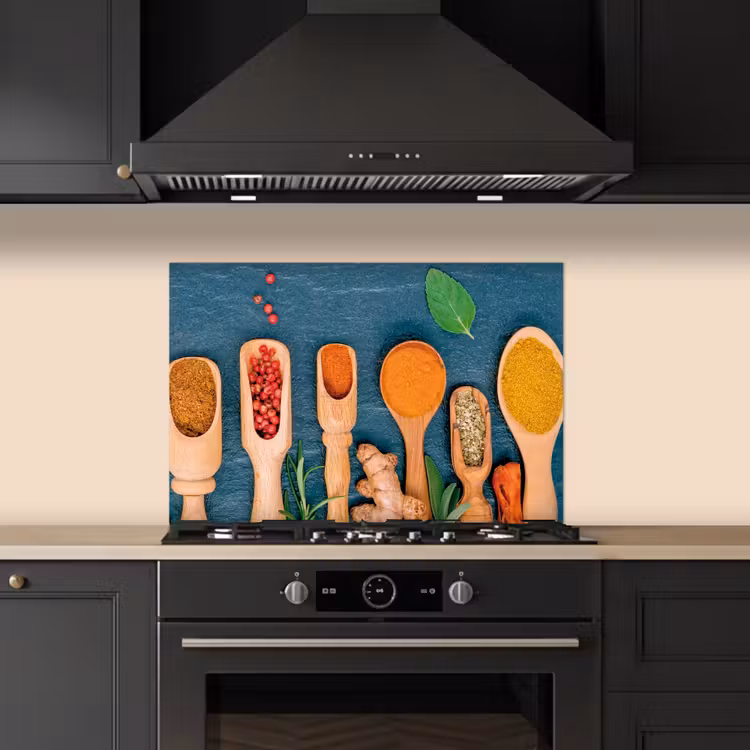 Spatscherm keuken - Lepels - Hout - Kruiden - Specerijen — 2