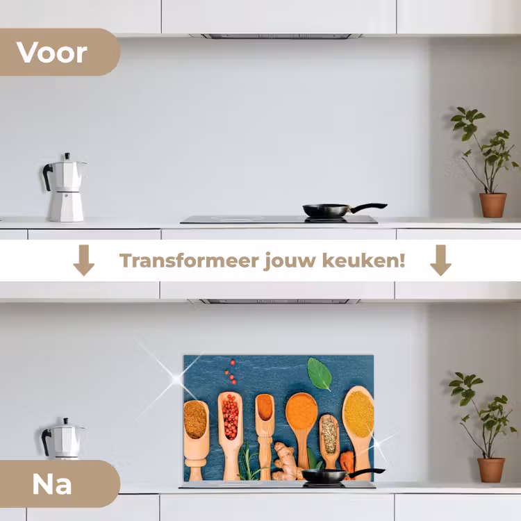 Spatscherm keuken - Lepels - Hout - Kruiden - Specerijen — 3