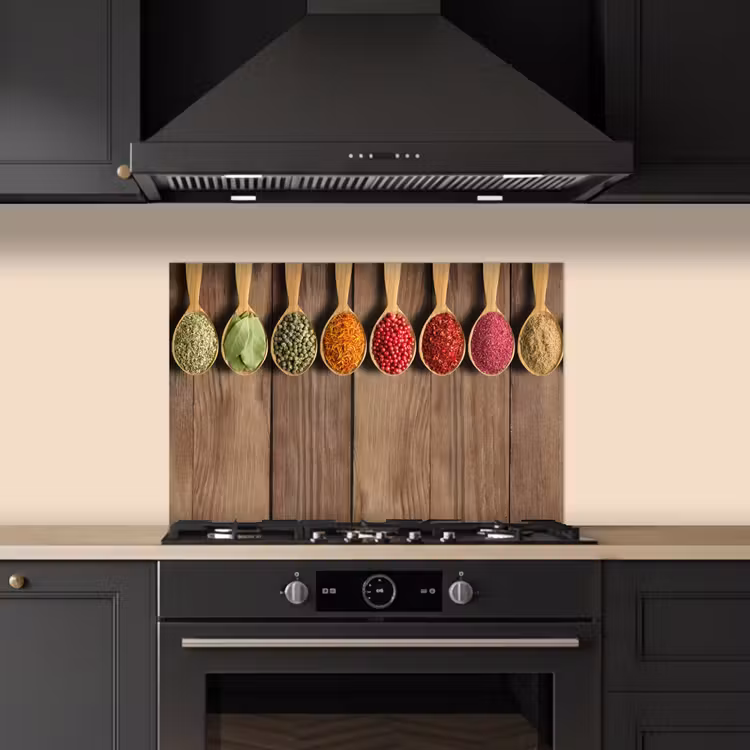 Spatscherm keuken - Lepels - Kruiden - Hout — 2