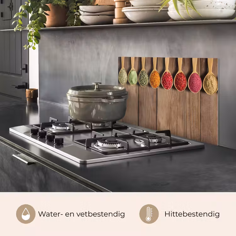 Spatscherm keuken - Lepels - Kruiden - Hout — 7